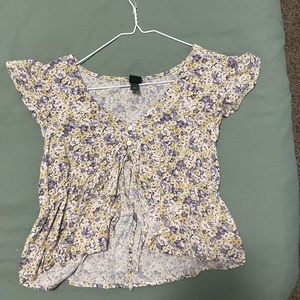 Floral open crop top